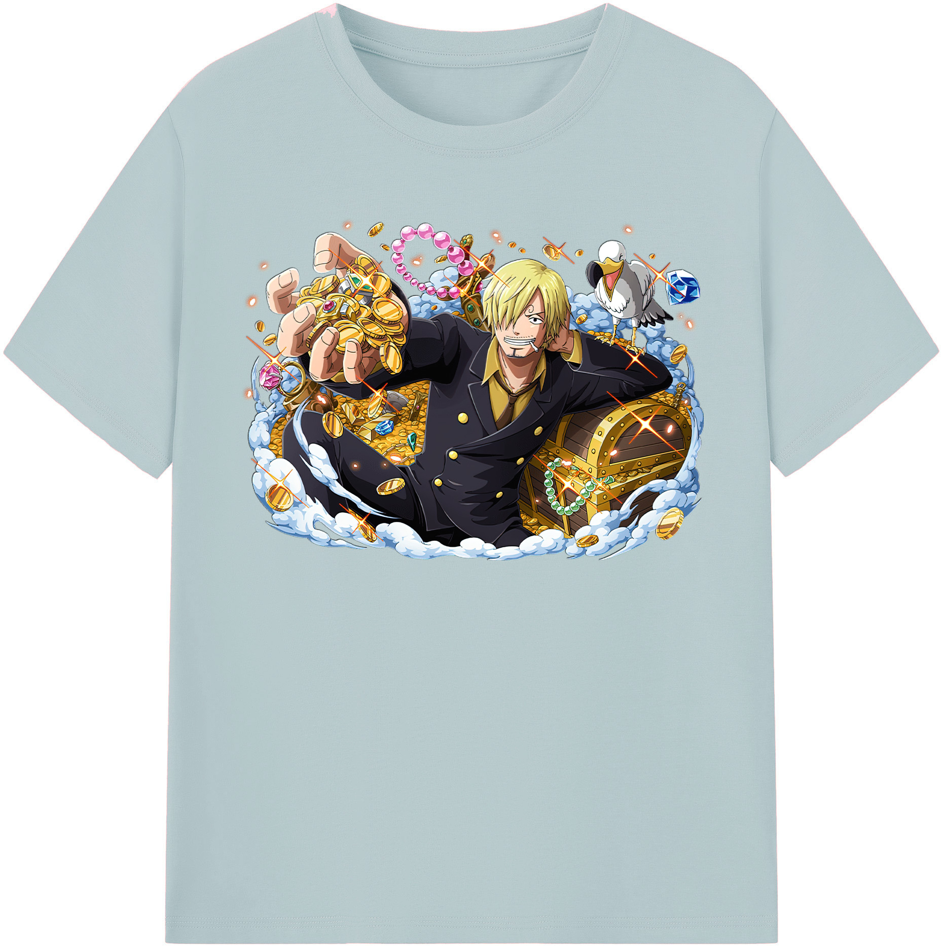 ワンピース サンジ ONE PIECE Sanji 綿100％半袖Tシャツ（フロントプリント）